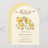 Duckling Twins Baby shower uitnodiging (Voorkant / Achterkant)