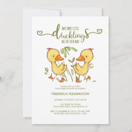 Duckling Twins Baby shower uitnodiging
