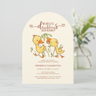 Duckling Twins Baby shower uitnodiging