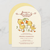Duckling Twins Baby shower uitnodiging (Voorkant / Achterkant)