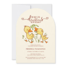 Duckling Twins Baby shower uitnodiging