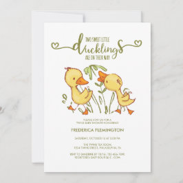 Duckling Twins Baby shower uitnodiging