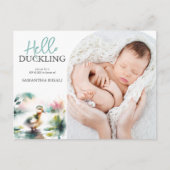 Duckling Uitnodigingen Sip and See Baby shower Boy (Voorkant)