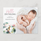 Duckling Uitnodigingen Sip en See Baby shower Meis (Voorkant)