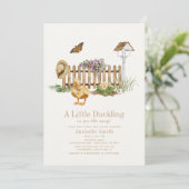 Duckling Waterverf Tuin Meisje Baby shower Kaart (Staand voorkant)