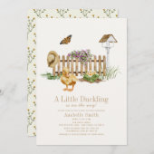 Duckling Waterverf Tuin Meisje Baby shower Kaart (Voorkant / Achterkant)