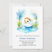Duckling Waterverf Wildflower Boy Baby shower Kaart (Voorkant)