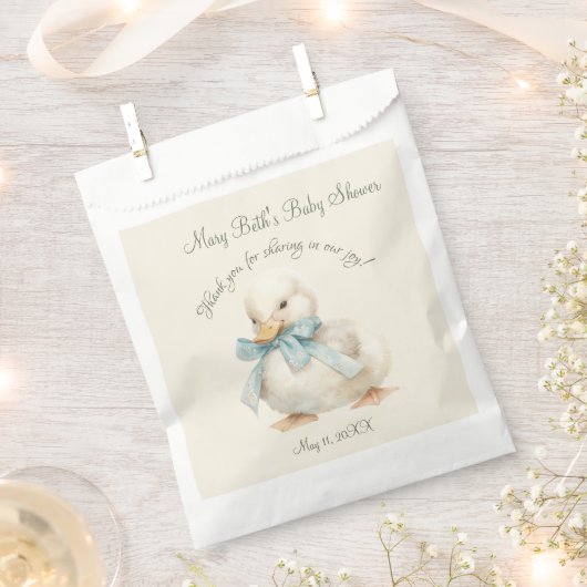 Duckling with Ribbon Baby Shower  Bedankzakje (Geknipt)
