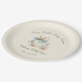 Duckling with Ribbon Baby Shower Paper  Papieren Bordje (Gekanteld)