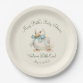 Duckling with Ribbon Baby Shower Paper  Papieren Bordje (Voorkant)