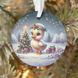 Duckling with Wreath & Starry Tree Ornament