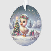 Duckling with Wreath & Starry Tree Ornament (voorkant)