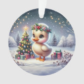 Duckling with Wreath & Starry Tree Ornament (voorkant)