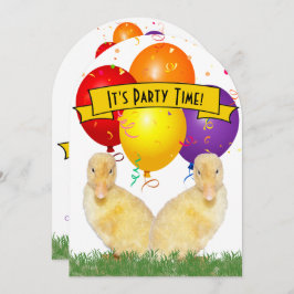 Ducklings ballonnen Kinderverjaardagsfeestje Kaart