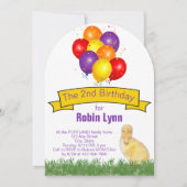 Ducklings ballonnen Kinderverjaardagsfeestje Kaart (Achterkant)