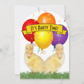 Ducklings ballonnen Kinderverjaardagsfeestje Kaart (Voorkant)
