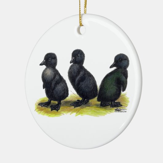Ducklings Black Cayuga Keramisch Ornament (Links)