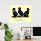 Ducklings Black Cayuga Poster (Thuiskantoor)