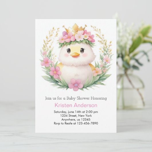 Ducklings en Dreams Meisje Baby shower Kaart (Staand voorkant)