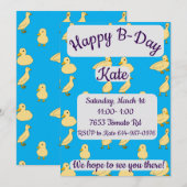 Ducklings Happy Birthday Kaart (Voorkant / Achterkant)