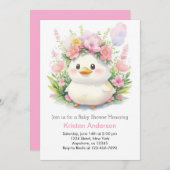 Ducklings in Bloom Baby Meisje Douche Kaart (Voorkant / Achterkant)