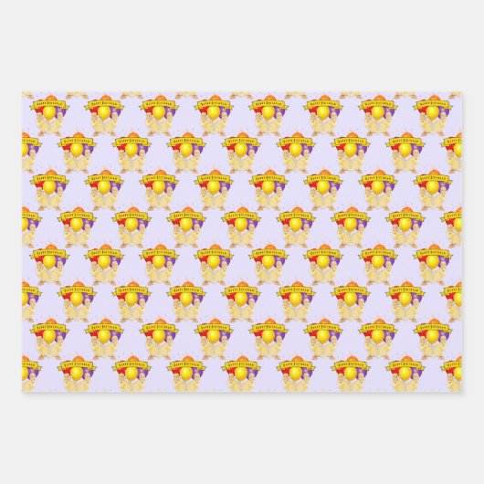 Ducklings & Kleurrijke Ballonnen Verjaardag van ki Inpakpapier Vel (Voorkant 3)