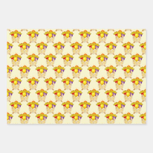 Ducklings & Kleurrijke Ballonnen Verjaardag van ki Inpakpapier Vel (Voorkant)