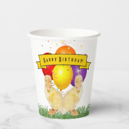 Ducklings & Kleurrijke Ballonnen Verjaardag van ki Papieren Bekers
