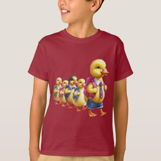 Ducklings Terug naar School Adventure Boys T-shirt (Voorkant)
