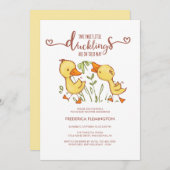 Ducklings Twins Baby shower Kaart (Voorkant / Achterkant)