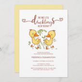 Ducklings Twins Baby shower Kaart (Voorkant / Achterkant)