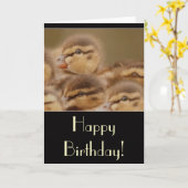 Ducklings Verjaardag Kaart (Gele Bloem)