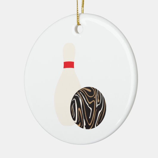 Duckpin Bowling Ball Keramisch Ornament (Links)