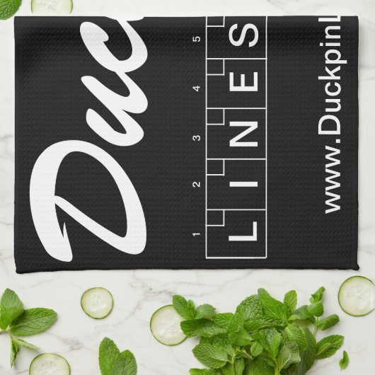 Duckpin Line Scores Towel Theedoek (Gevouwen)