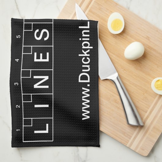Duckpin Line Scores Towel Theedoek (Quarter Fold)