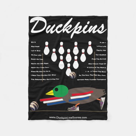 DUCKPINS Fleece Blanket met OneLiners (Voorkant)