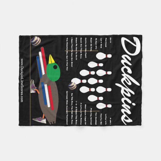 DUCKPINS Fleece Blanket met OneLiners Deken (Voorkant (Horizontaal))