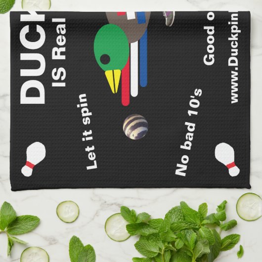 Duckpins is een echte Bowling - handdoek (Gevouwen)