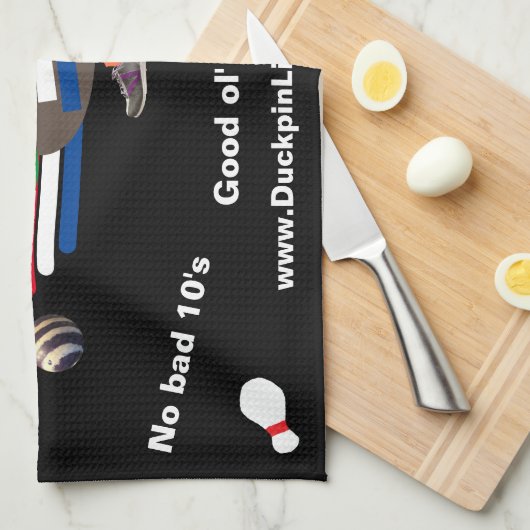 Duckpins is een echte Bowling - handdoek (Quarter Fold)