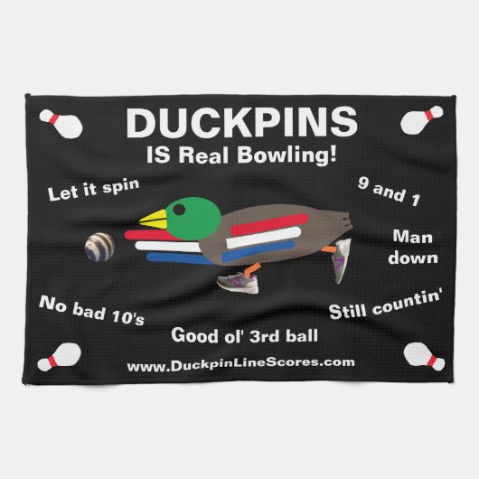 Duckpins is een echte Bowling - handdoek (Horizontaal)
