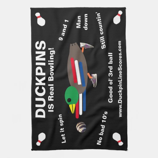 Duckpins is een echte Bowling - handdoek (Verticaal)