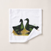 Ducks:  Cayuga Pair Bad Handdoek (Wasdoekje)
