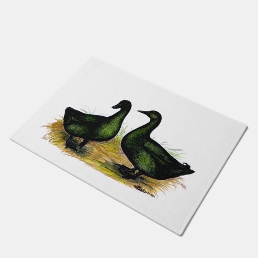 Ducks:  Cayuga Pair Deurmat (Schuin)