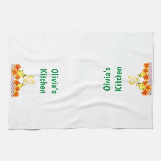 Ducks Floral Kitchen Hand Towel Theedoek (Horizontaal)