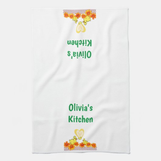 Ducks Floral Kitchen Hand Towel Theedoek (Verticaal)