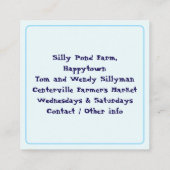 Ducks Fresh Eggs Boerderij themaplein Contactkaartje (Achterkant)