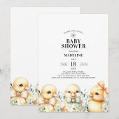 Ducks genderneutraal Baby shower Kaart (Voorkant / Achterkant)