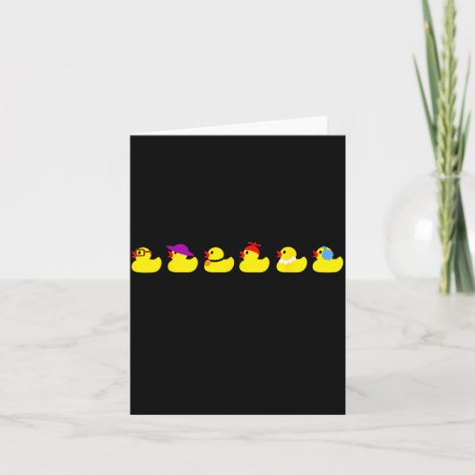 Ducks In A Row Funny Pun Dad Joke Cute Humor Rubbe Kaart (Voorkant)