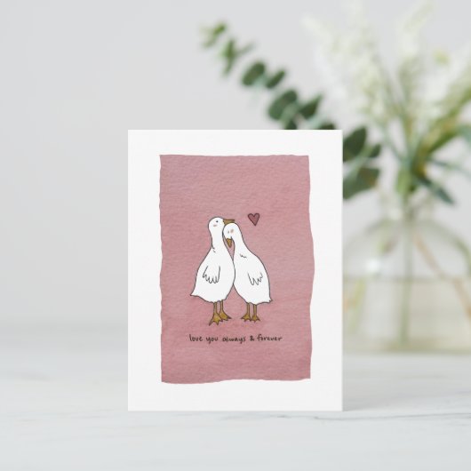 Ducks In Love Forever briefkaart (Staand voorkant)