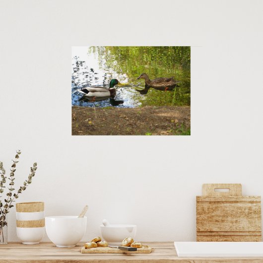 "Ducks in Love" Poster (Keuken)